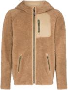 Yves Salomon Hooded Curly Shearling Jacket - Brown