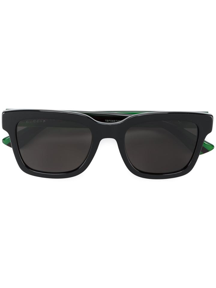 Gucci Eyewear Web Detail Sunglasses - Black