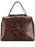 Orciani Snake Effect Tote Bag - Brown