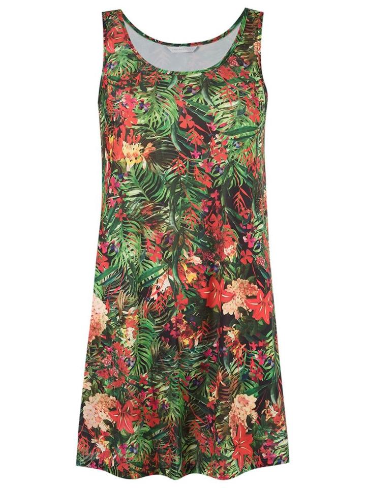Lygia & Nanny Round Neck Printed Dress, Women's, Size: 38, Green, Polyamide/spandex/elastane