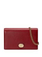 Gucci Gg Chain Wallet - Red