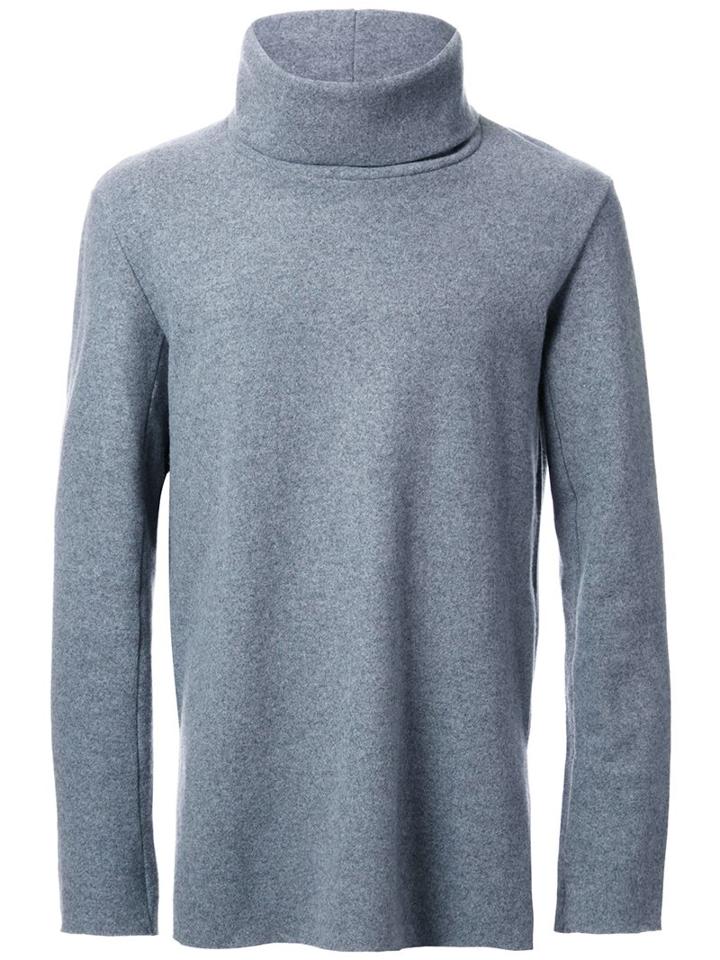 Kazuyuki Kumagai Roll Neck Jumper, Men's, Size: 2, Grey, Cashmere/wool