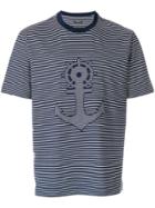 Z Zegna Anchor Print Stripe T-shirt - Blue