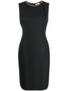 Versace Collection Logo Print Neck Dress - Black
