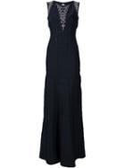 Hervé Léger Open Back Bandage Evening Dress, Women's, Size: Medium, Black, Rayon/nylon/spandex/elastane