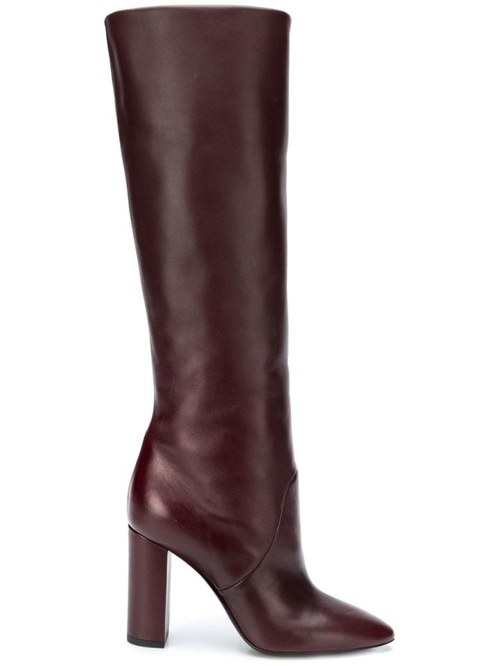 Saint Laurent Pull-on Knee-length Boots - Red