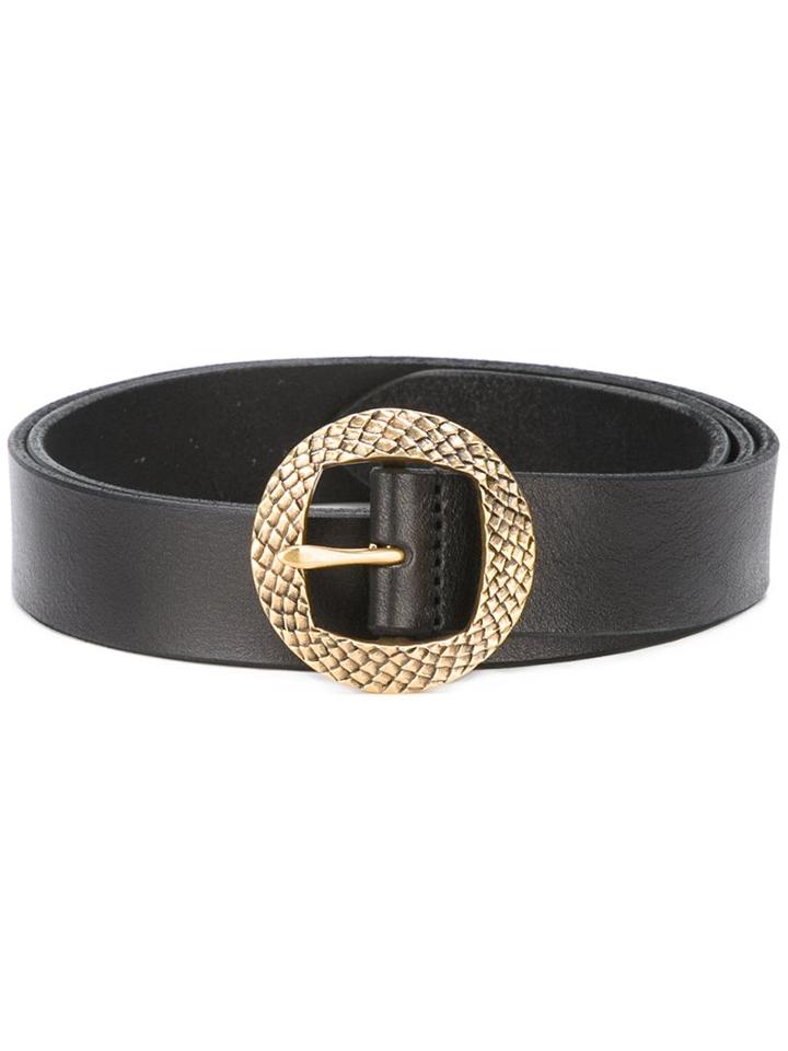 Saint Laurent Textured Buckle Belt, Men's, Size: 105, Black, Leather/metal