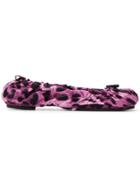 Dolce & Gabbana Leopard Print Ballerinas - Purple