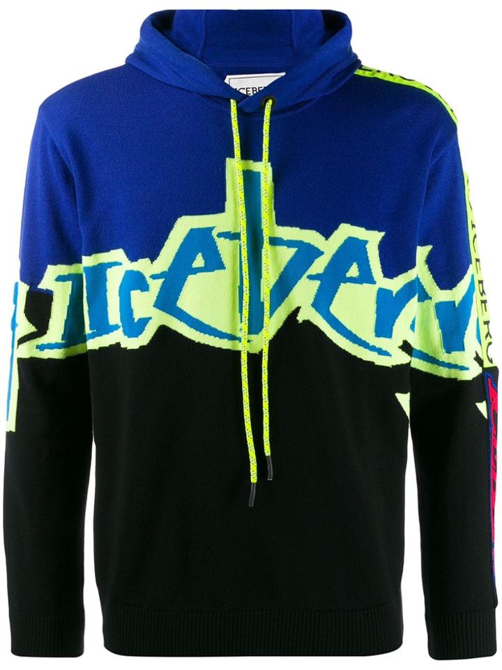 Iceberg Printed Logo Hoodie - Blue