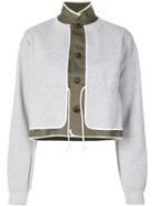 Harvey Faircloth Contrast Layer Effect Button-up Sweatshirt - Grey