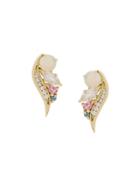 Daou 18kt Gold Phoenix Aquamarine, Opal And Tourmaline Earrings