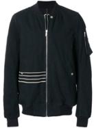 Rick Owens Drkshdw Stripe Detail Bomber Jacket - Black