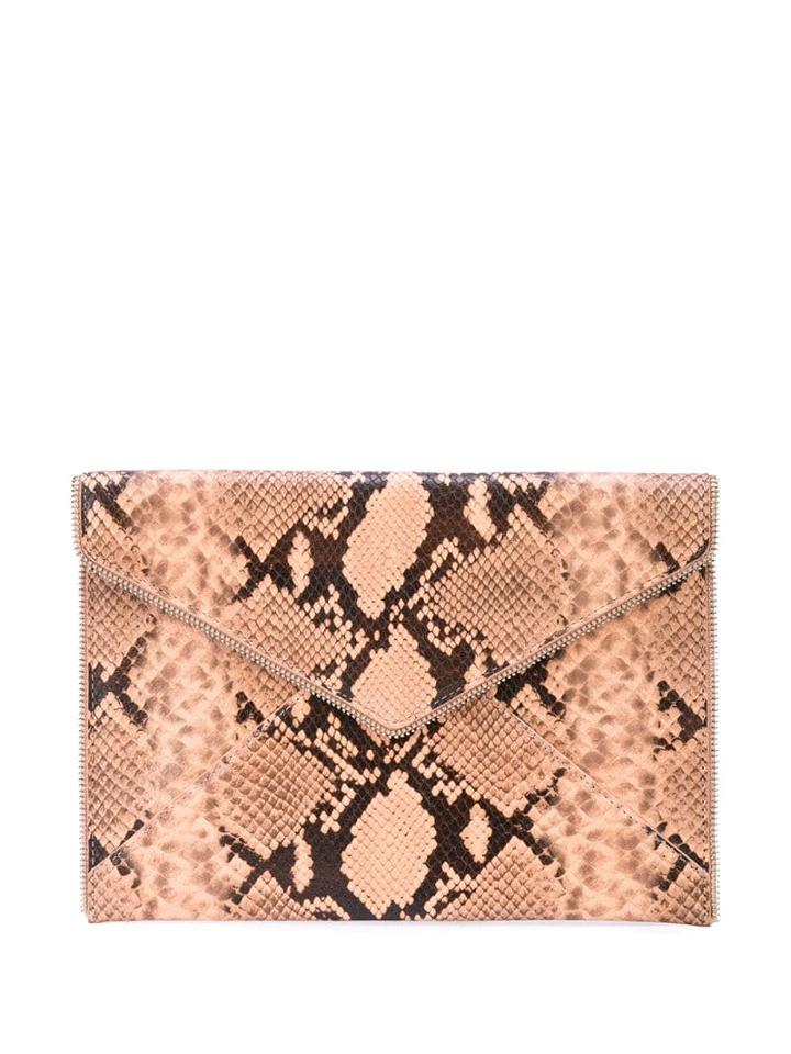 Rebecca Minkoff Snake-effect Clutch - Pink
