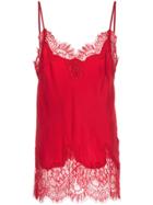 Gold Hawk Lace Insert Top - Red