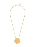 Yves Saint Laurent Vintage Logo Coin Necklace - Metallic