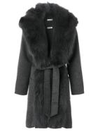 P.a.r.o.s.h. Fur Collar Coat - Grey