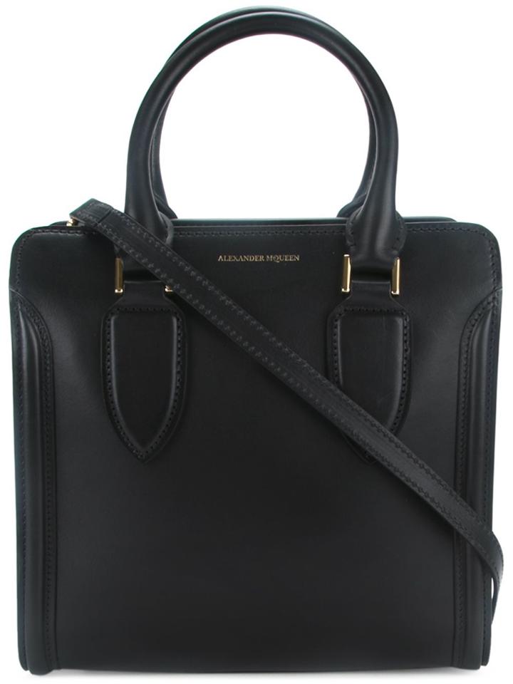 Alexander Mcqueen Heroine Studded Tote - Black