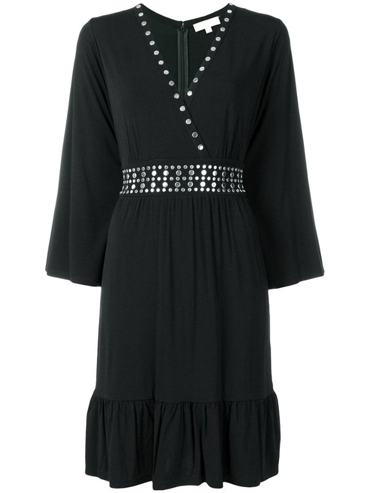 Michael Michael Kors Studded V-neck Dress - Black