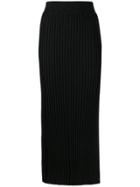 Nude Side Split Midi-skirt - Black