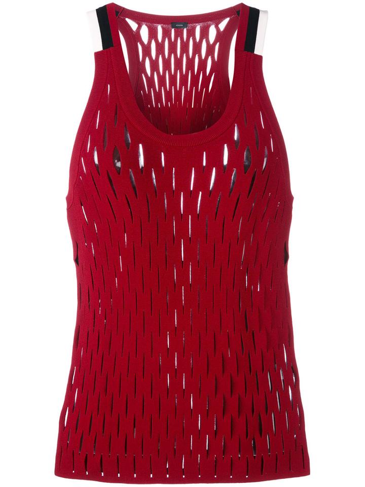 Joseph - Lattice Top - Women - Spandex/elastane/rayon - L, Red, Spandex/elastane/rayon