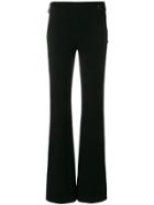 Emilio Pucci Flared Button-embellished Trousers - Black