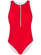 Perfect Moment Zipped Swimsuit - Red