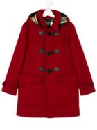 Burberry Kids Hooded Duffle Coat - Red