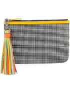 Pierre Hardy Checkered Print Pouch Clutch Bag With Tassel Detail -