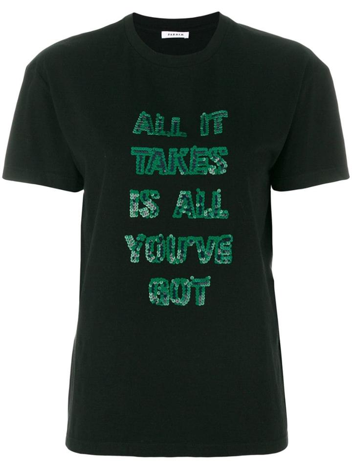 P.a.r.o.s.h. Sequinned Embroidery T-shirt - Black
