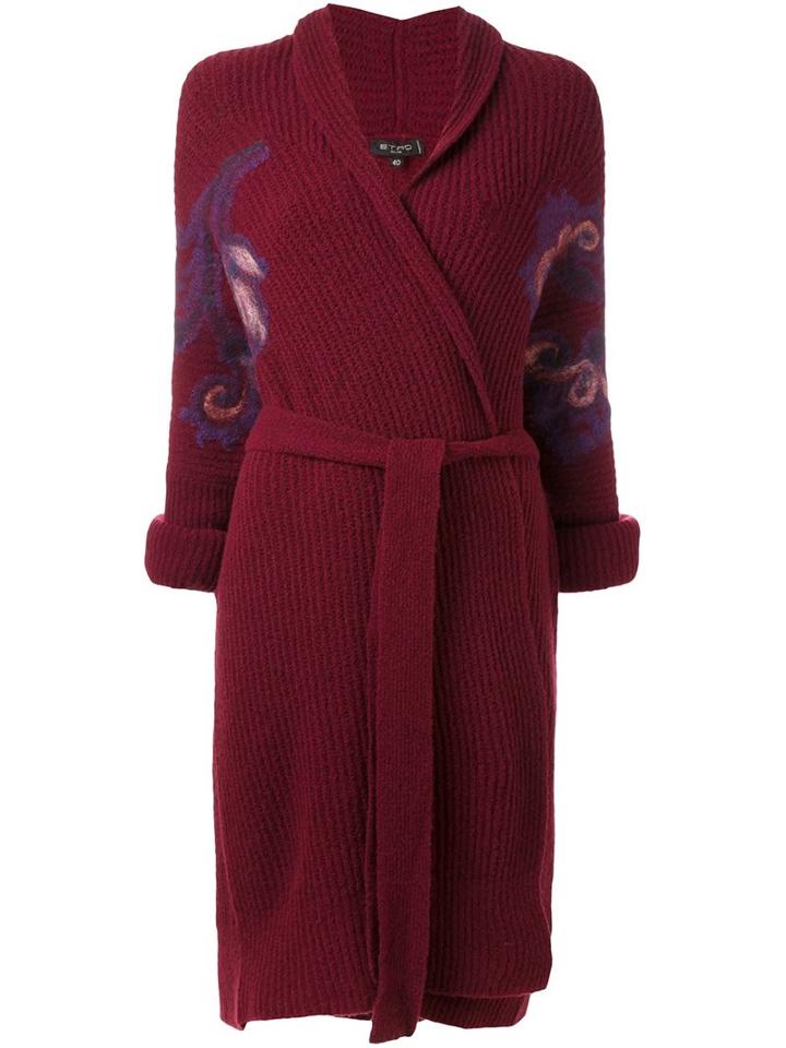 Etro Wrap Cardi-coat, Women's, Size: 40, Pink/purple, Polyamide/spandex/elastane/cashmere/wool