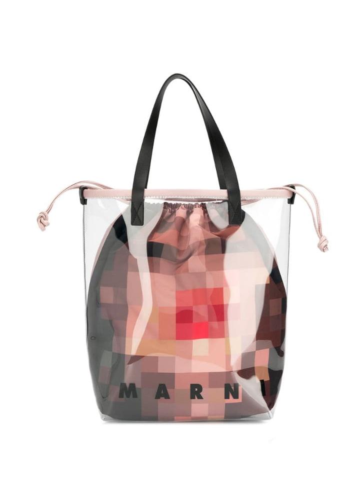 Marni Abstract Print Tote - Pink