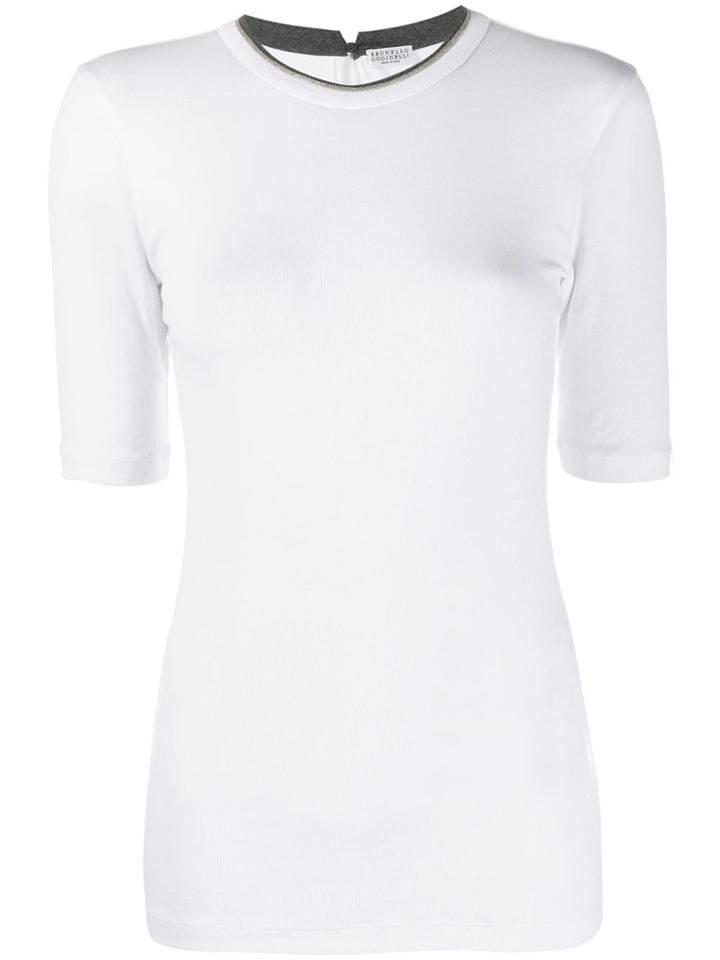 Brunello Cucinelli Short-sleeve Fitted T-shirt - White