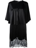 Givenchy Ruffle Panelled Cocktail Dress, Women's, Size: 44, Black, Silk/cotton/polyamide