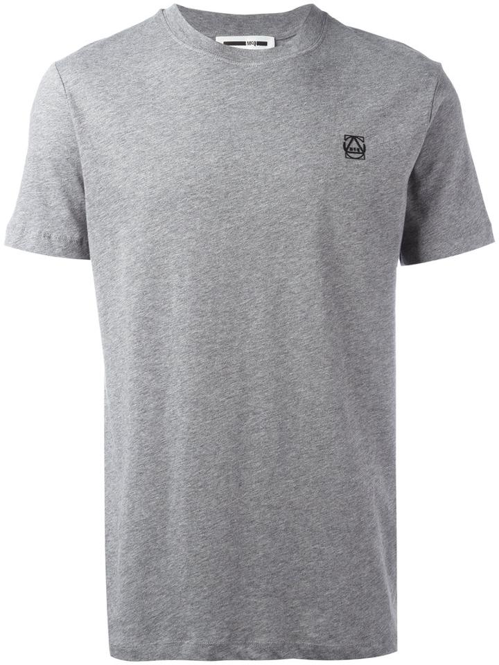 Mcq Alexander Mcqueen Logo Patch T-shirt, Men's, Size: Large, Grey, Cotton