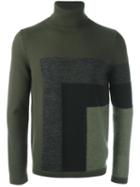 Pal Zileri Tonal Geometric Jumper, Men's, Size: 52, Green, Wool/mohair/polyamide