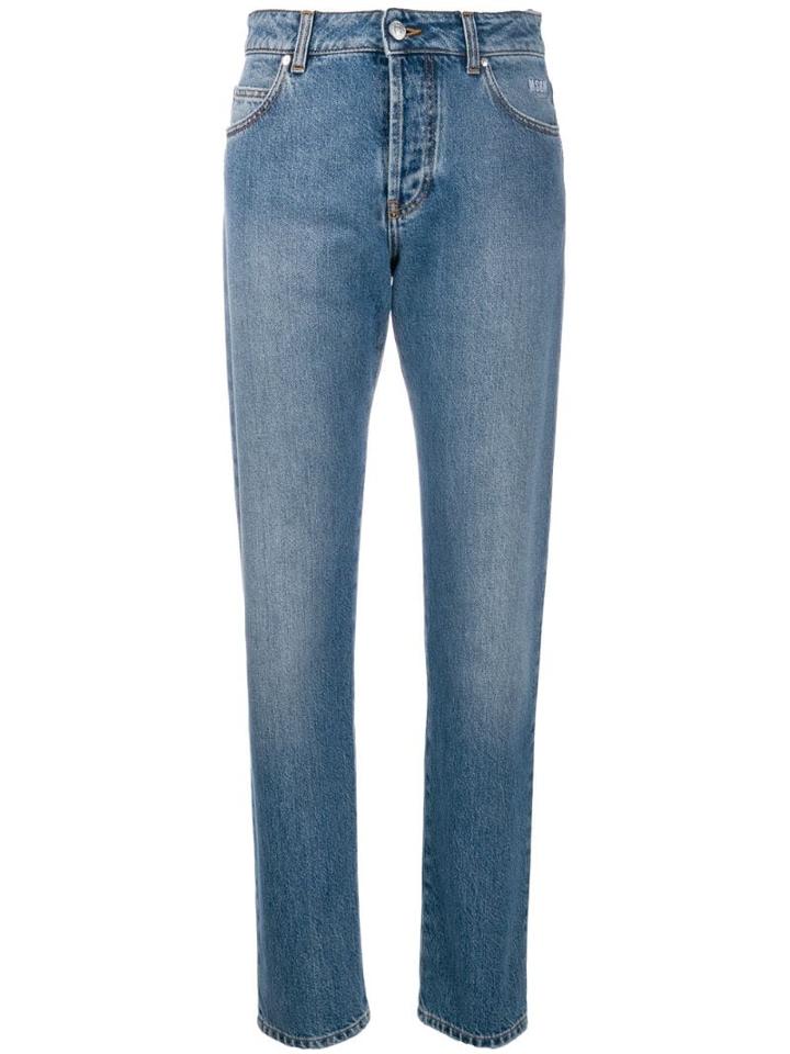 Msgm Broken Heart Straight-leg Jeans - Blue