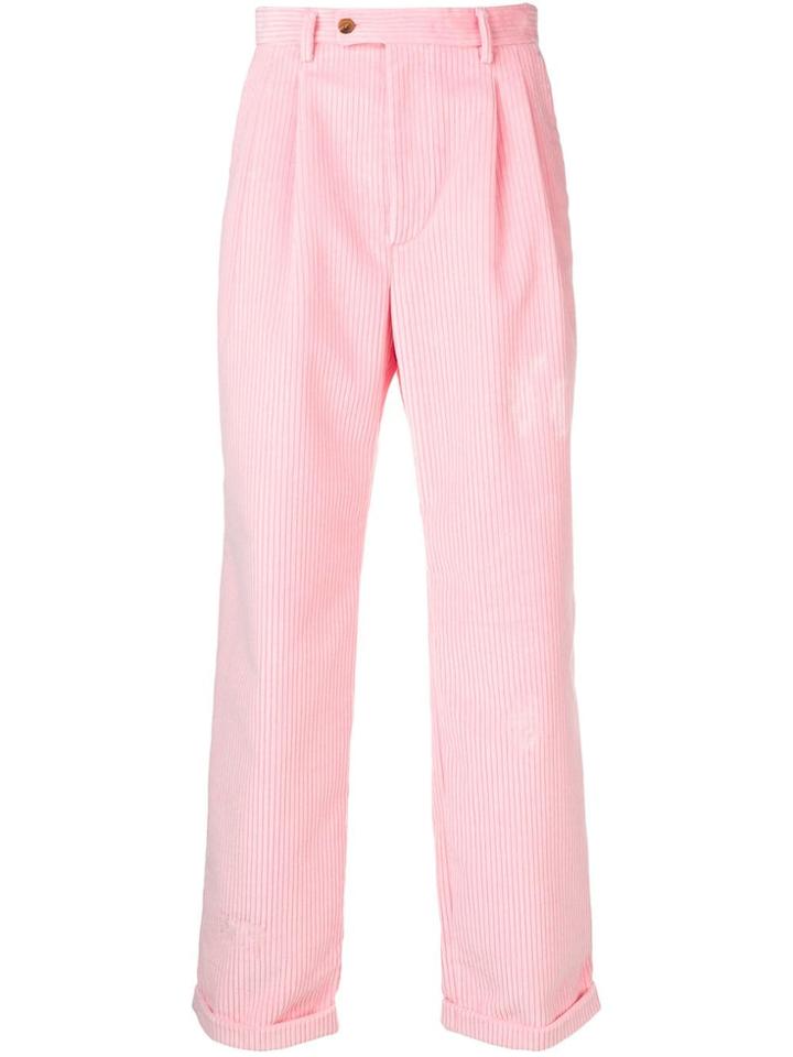 Msgm Wide Corduroy Trousers - Pink