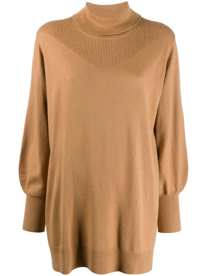 Twin-set Balloon Sleeve Turtleneck Jumper - Neutrals