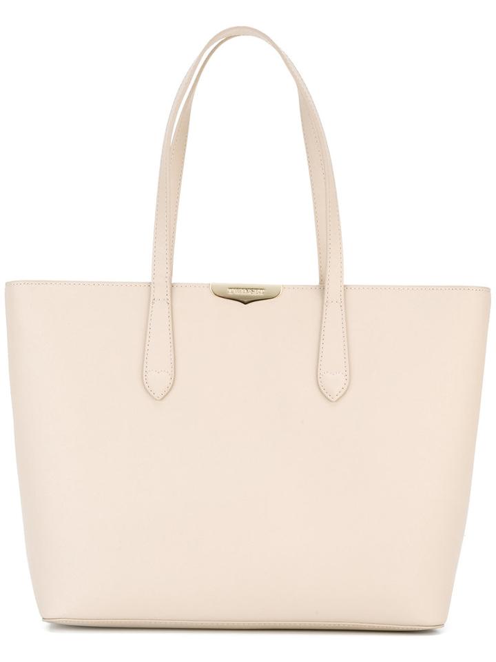 Twin-set - Logo Plaque Tote - Women - Calf Leather - One Size, Women's, Nude/neutrals, Calf Leather