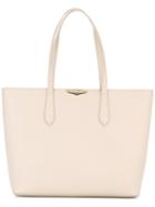 Twin-set - Logo Plaque Tote - Women - Calf Leather - One Size, Women's, Nude/neutrals, Calf Leather