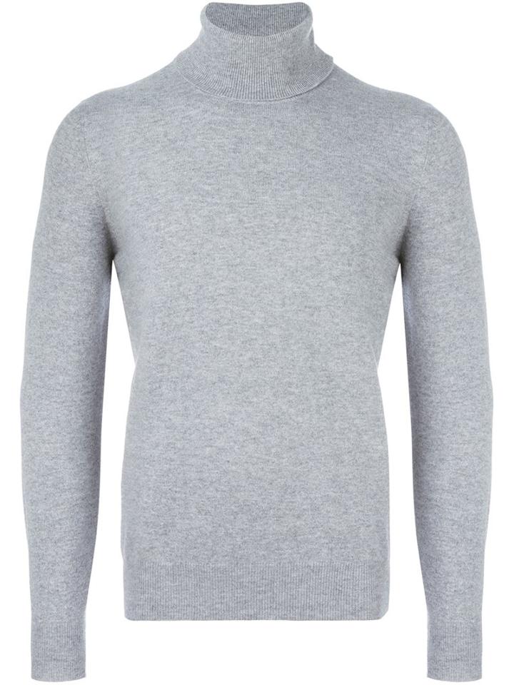 Brunello Cucinelli Roll Neck Jumper, Men's, Size: 46, Grey, Silk/cashmere/virgin Wool