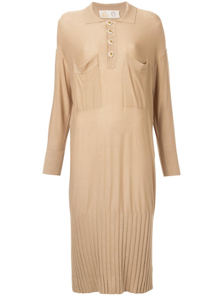 Theatre Products Button Up Sweater Dress - Brown