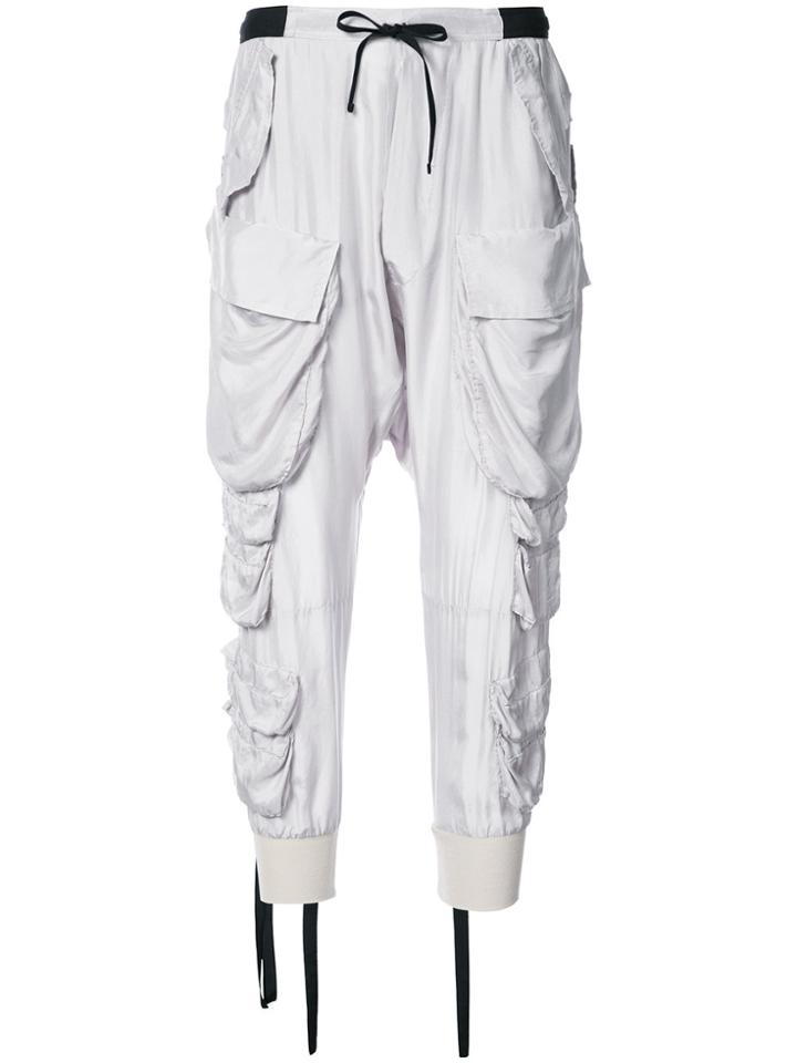 Unravel Project Cropped Combat-style Trousers - Grey