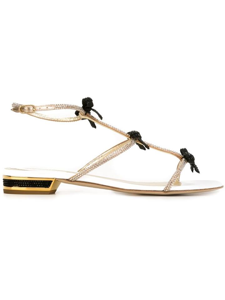 Rene Caovilla Bow Detail Strappy Sandals