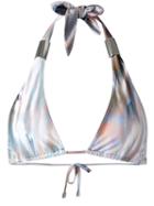 Mona - Mona 2 Way Halter Bikini Top - Women - Polyester/spandex/elastane - M, Blue, Polyester/spandex/elastane