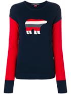 Perfect Moment Bear Crew Neck Sweater - Blue