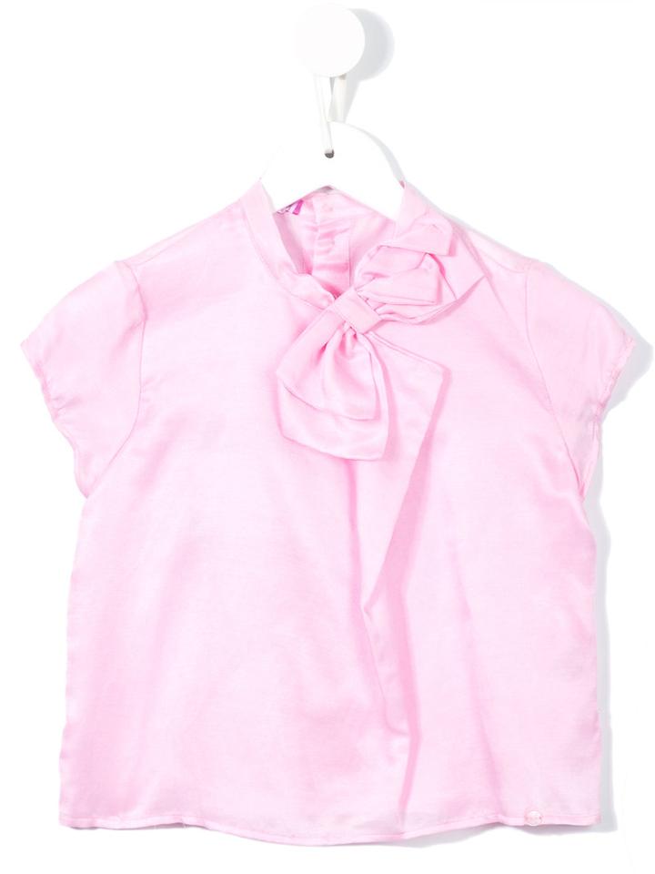 Valmax Kids - Bow Detail Blouse - Kids - Silk/cotton - 4 Yrs, Pink/purple