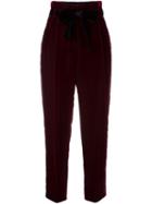 Philosophy Di Lorenzo Serafini Bow Detail High-waisted Trousers, Women's, Size: 44, Red, Acetate/rayon