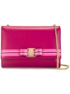 Salvatore Ferragamo - Bow Detail Shoulder Bag - Women - Calf Leather - One Size, Women's, Pink/purple, Calf Leather