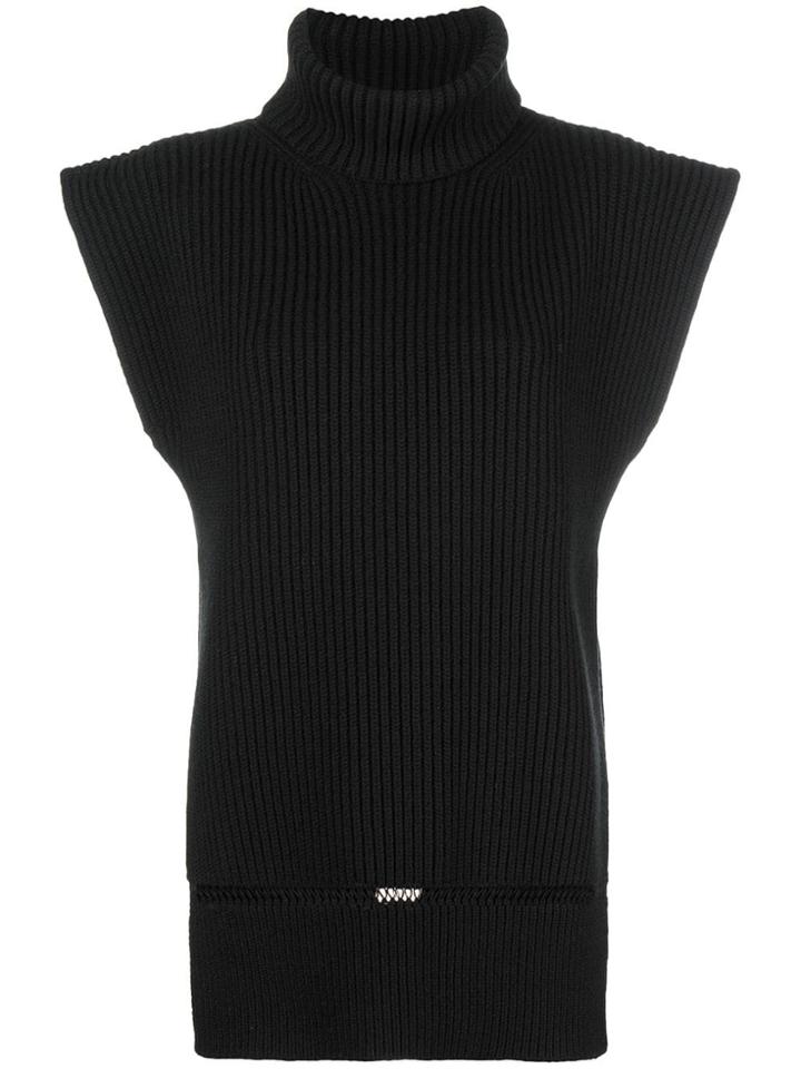 Alexander Mcqueen Roll Neck Knit Top - Black